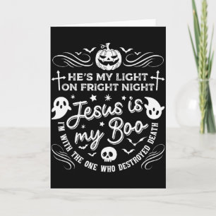 Cartão Jesus É Meu Boo Halloween Cristão Abóbora Fantasma