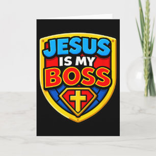 Cartão Jesus É Meu Chefe Escudo Cristão Super-herói