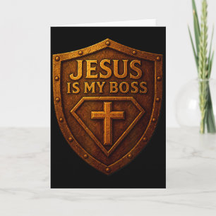 Cartão Jesus É Meu Chefe Escudo Cristão Super-herói _1 