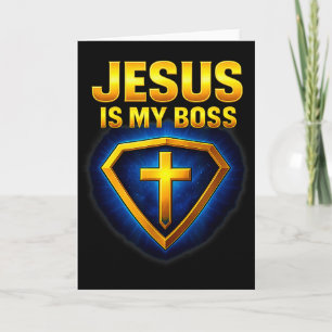 Cartão Jesus É Meu Chefe Escudo Cristão Super-herói _5