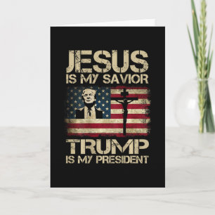 Cartão Jesus É Meu Salvador Trump É Meu Presidente Bandei