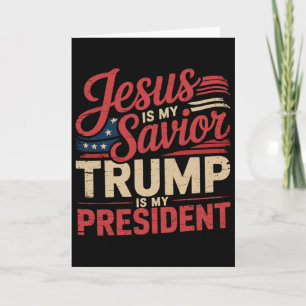 Cartão Jesus é meu Salvador Trump é meu Presidente Bíblic