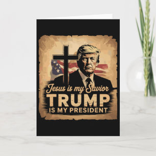 Cartão Jesus é meu Salvador Trump é meu Presidente Bíblic