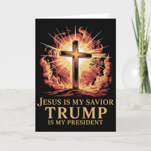Cartão Jesus É Meu Salvador Trump É Meu Presidente Cristã