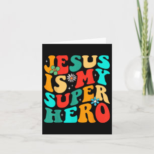 Cartão Jesus É Minha Camiseta Religiosa Cristã Super-Heró