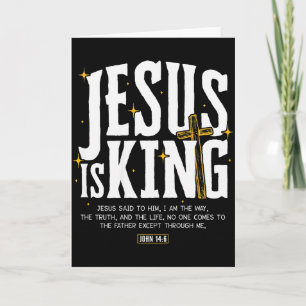 Cartão Jesus é Rei Versículo Bíblico João 14_6 Cristão De