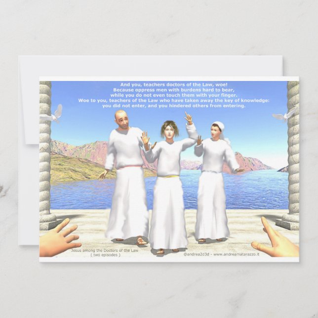 Cartão Jesus entre os doutores-professores da Lei (Frente)