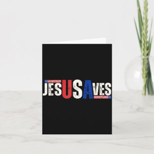Cartão Jesus EUA salva a bandeira americana cristã patrió