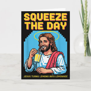 Cartão Jesus Fazendo Limonada Camiseta Cristã Engraçada p