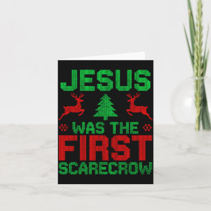 Cartão Jesus Foi A Primeira Camiseta Feia De Renas-ecrow 
