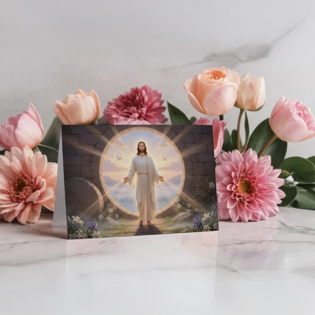 Cartão Jesus Holy Easter Morning (Criador carregado)