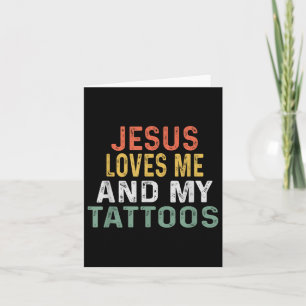Cartão Jesus Me Ama E Minha Tatuagem Retro Tatuagem
