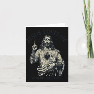 Cartão Jesus Me Ama E Minhas Tatuagens Cristão Tatuado T