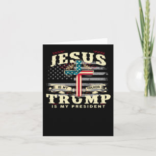 Cartão Jesus Meu Saver Trump Meu Presidente Apoia 47º Est