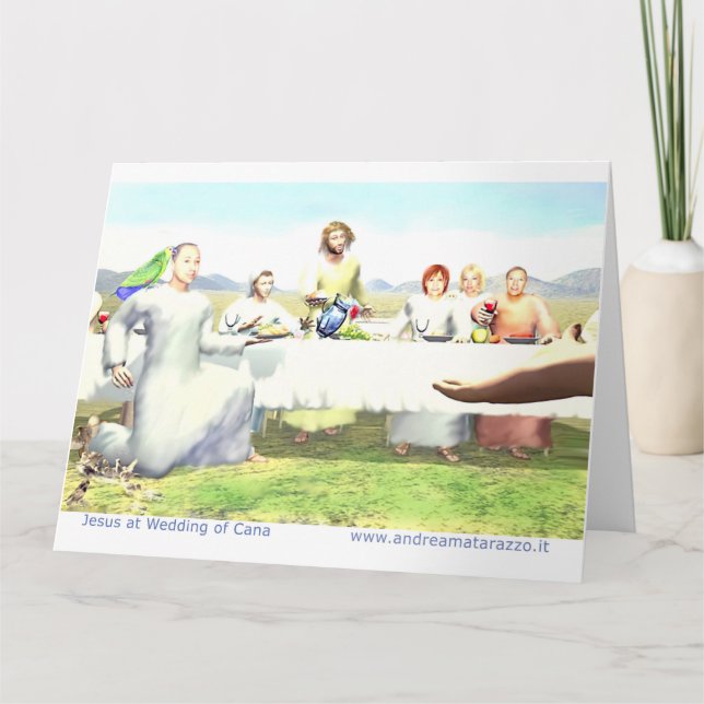 Cartão Jesus no casamento de Cana (Frente)