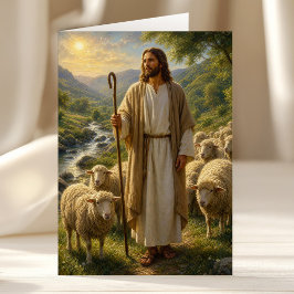 Cartão Jesus o Bom Pastor em Golden Valley