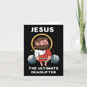Cartão Jesus, O Último Deadlifador Engraçado Jesus Lavou 