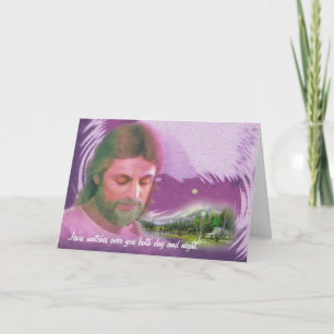 Cartão Jesus olha-o dia e noite