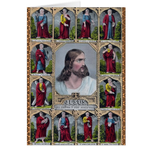 Cartão Jesus & os 12 apóstolos (Frente)