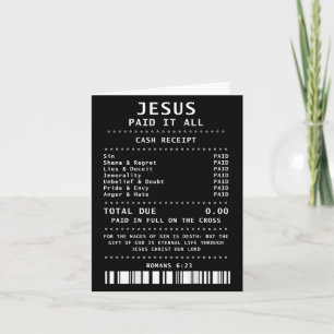 Cartão Jesus Pagou Tudo Cristão Engraçado (nas costas)