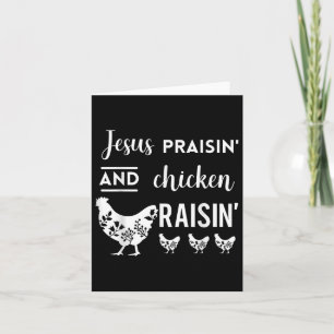 Cartão Jesus Praisin E Frango Levantam Uma Engraçada Agri