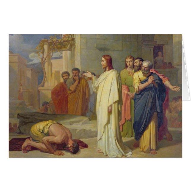 Cartão Jesus que cura o Leper, 1864 (Frente Horizontal)