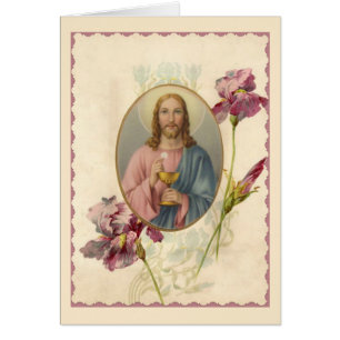Cartão Jesus que guardara o Eucaristia & o cálice