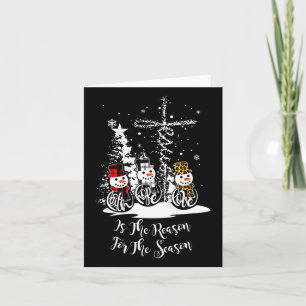 Cartão Jesus Razão da época de Natal Fé Love Snowman C