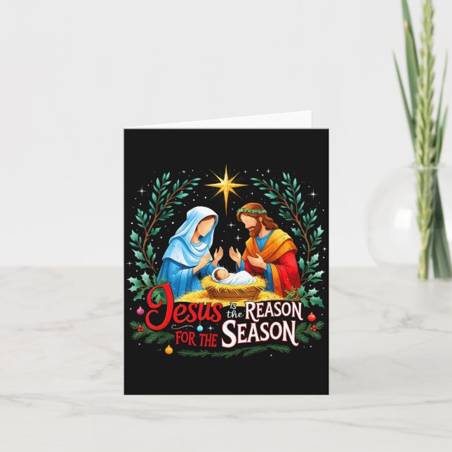 Cartão Jesus Reason For The Season Nativity Christmas Des (Frente)