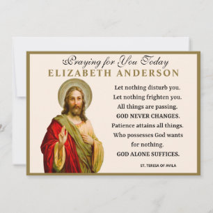 Cartão Jesus Rua religiosa. Teresa de Avila Prayer