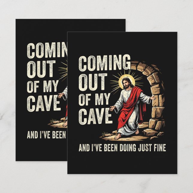 Cartão Jesus Saindo Da Minha Caverna (Frente/Verso)