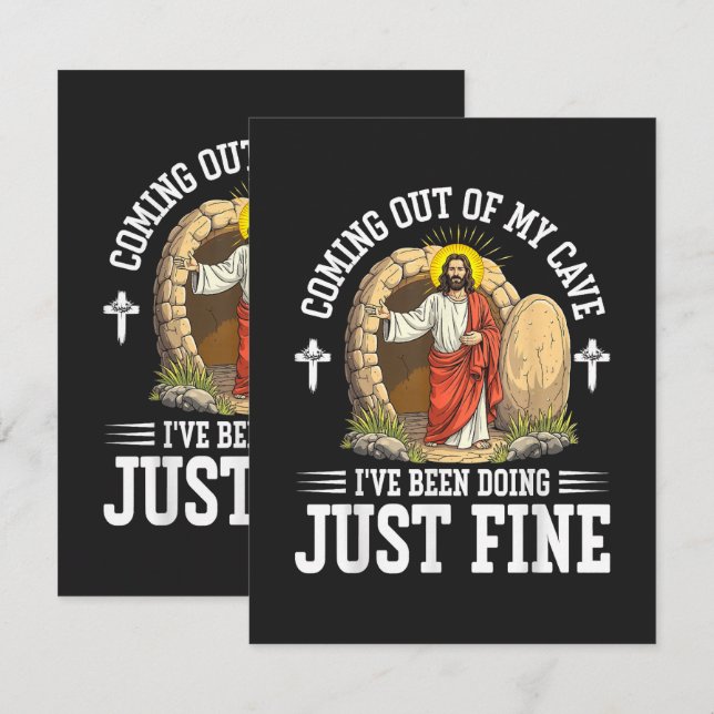Cartão Jesus Saindo da Minha Caverna (Frente/Verso)