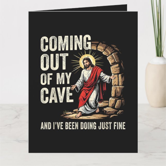 Cartão Jesus Saindo Da Minha Caverna (Frente)