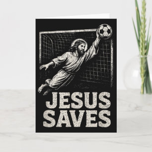 Cartão Jesus Salva - Goleiro de Futebol Inspiração Cristã