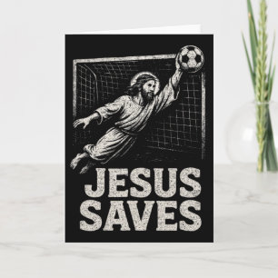 Cartão Jesus Salva - Goleiro de Futebol Inspiração Cristã