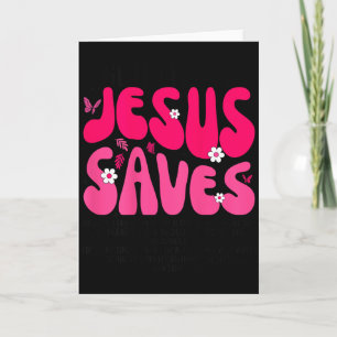 Cartão Jesus Salva Versículo Bíblico Fé Cristã Religiosa