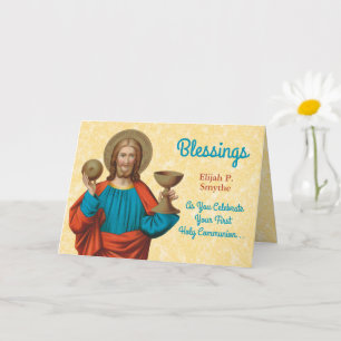 Cartão Jesus Segurando a Eucaristia (SNV 050)