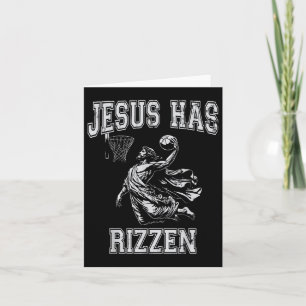 Cartão Jesus Tem Rizzen Vintage, 90s Engraçado Jesus Joga