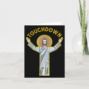 Cartão Jesus Touchdown Diversão Fé Cristã Frase Meme C
