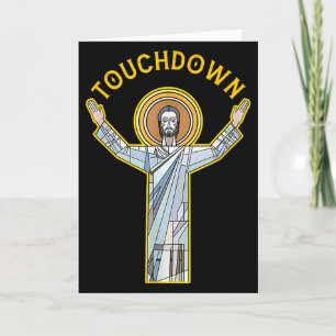 Cartão Jesus Touchdown Diversão Fé Cristã Frase Meme C