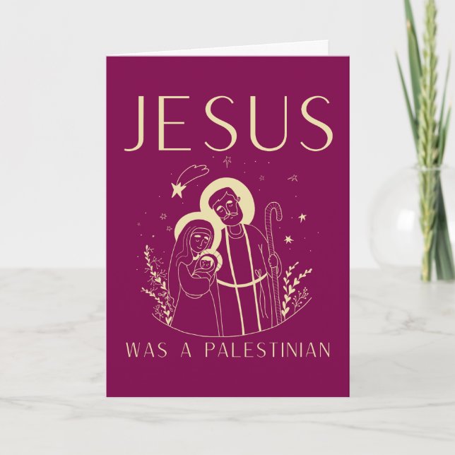 Cartão Jesus Was A Palestinian Christmas Card Christian (Frente)
