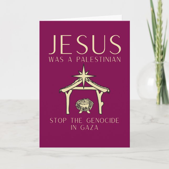 Cartão Jesus Was Palestinian Christmas Gaza Human Rights (Frente)