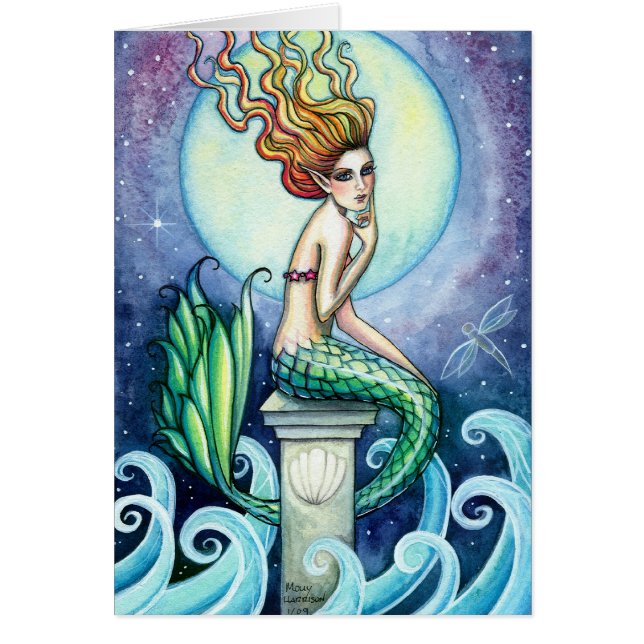 Cartão Jewel of Sea Mermaid Card por Molly Harrison (Frente)
