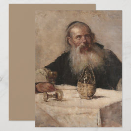 Cartão Jewish Man Bebendo Wine (por Olga Boznanska)