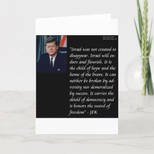 Cartão JFK & Famous Quote Re Israel