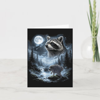 Cartão Jimothy Raccoon Howling At The Moon