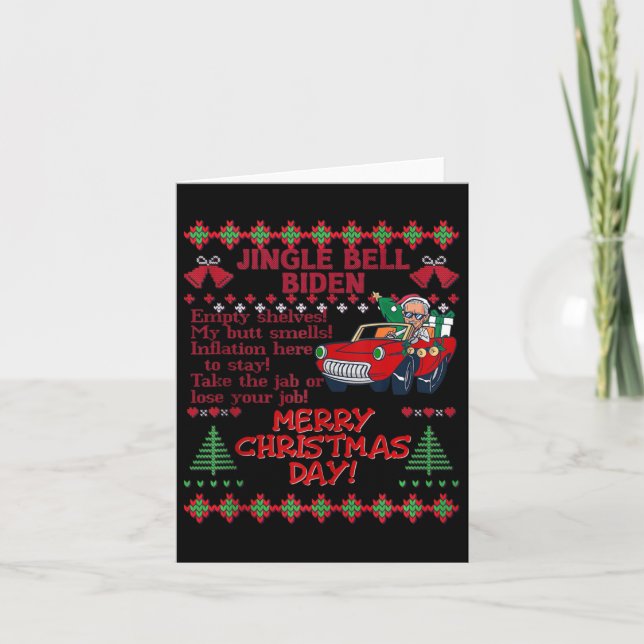 Cartão Jingle Bell Biden Xmas Papais noeis Trump Feio Nat (Frente)