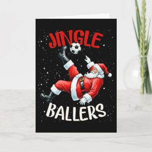 Cartão Jingle Llers Papai Noel Engraçado Futebol de Natal