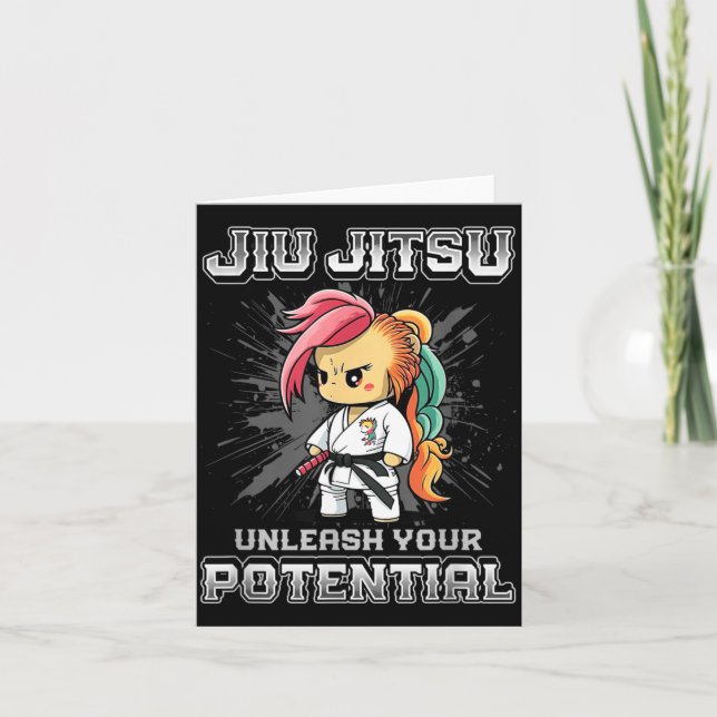 Cartão Jiu Jitsu Brasileiro MMA e Grappling BJJ Fofo (Frente)
