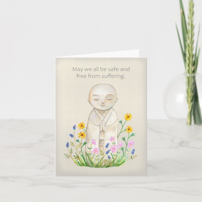 Cartão Jizo Buddha Compaixão simpatia (Frente)